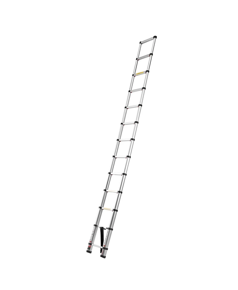 Mecale 12.5 ft Telescoping Ladder, Aluminum One-Touch Retraction Extension Ladder, 330 lb Capacity, Non-Slip Feet, Lightweight Design