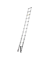 Mecale 12.5 ft Telescoping Ladder, Aluminum One-Touch Retraction Extension Ladder, 330 lb Capacity, Non-Slip Feet, Lightweight Design