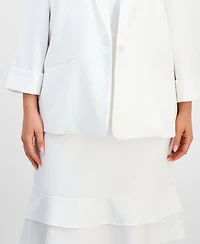 Kasper Plus One-Button Notched-Collar Blazer