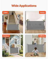 Cozito Retractable Baby Gate, 31.3 in Tall, Extends to 72.8 in Wide, Mesh Dog Gate w/ Security Lock, Trip-Free Walk-Through