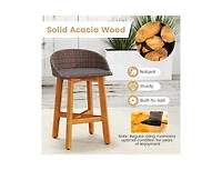 Slickblue 2-Piece Ergonomic Faux Rattan Bar Chairs for Patio