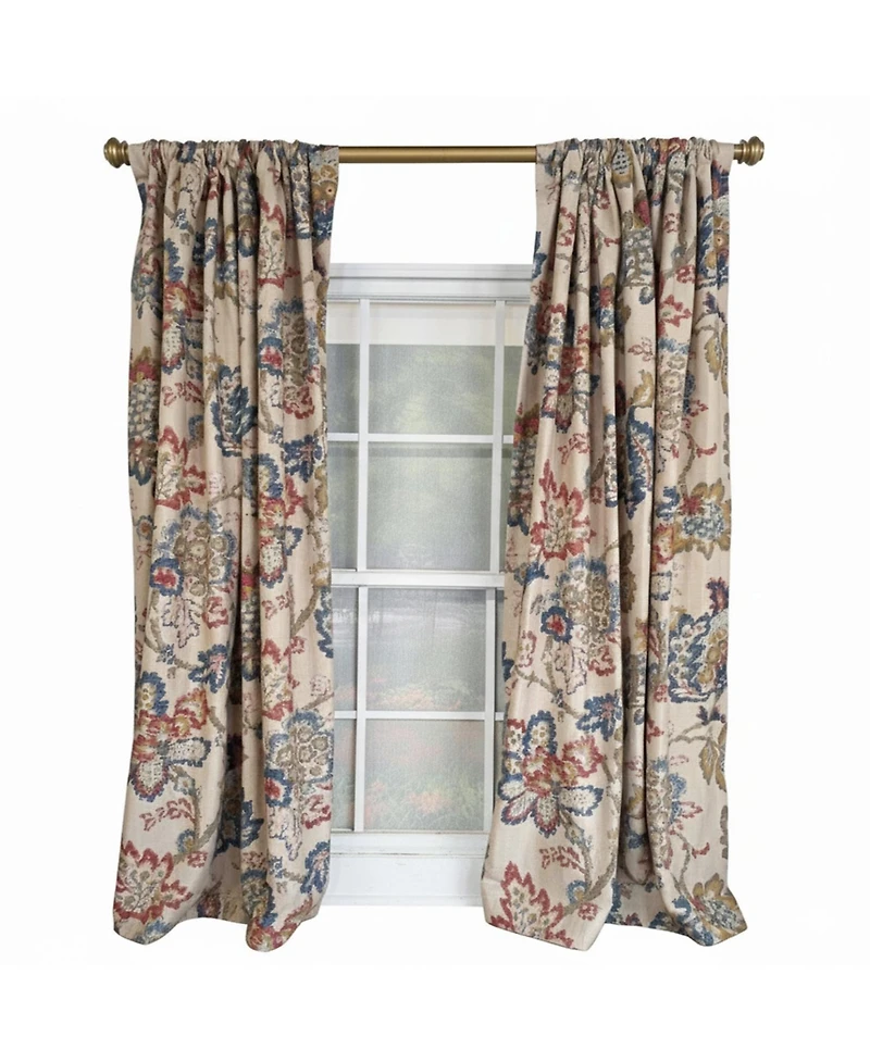 Rlf Home Silvia 100% Cotton Rod Pocket Window Curtain set of 2 Panels