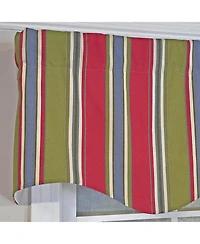 Rlf Home Nigel Stripe Regal 100% Cotton Rod Pocket Lined Window Valance 50" x 17" Multi