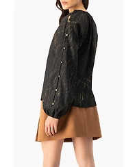 Ivonne Women's Long Sleeve V-Neck Blouse