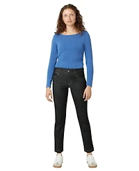 Hue Women's Crosshatch Denim Straight Leg Pant