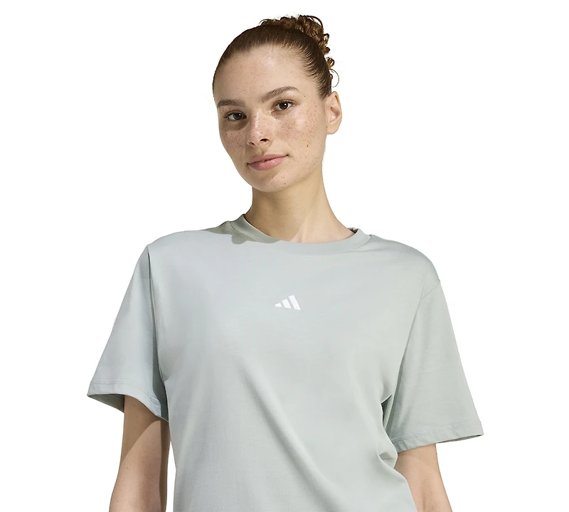 adidas Women's Short-Sleeve Cotton Crewneck Logo T-Shirt