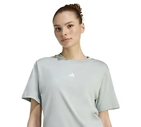 adidas Women's Short-Sleeve Cotton Crewneck Logo T-Shirt