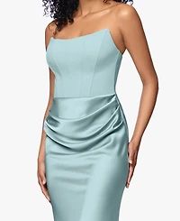 Betsy & Adam Women's Mixed-Media Strapless Corset Gown