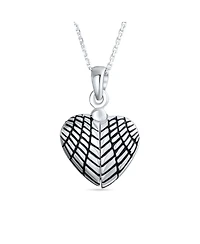 Bling Jewelry My Angel Word Angel Wing Heart Locket Pendant Necklace .925 Sterling Silver