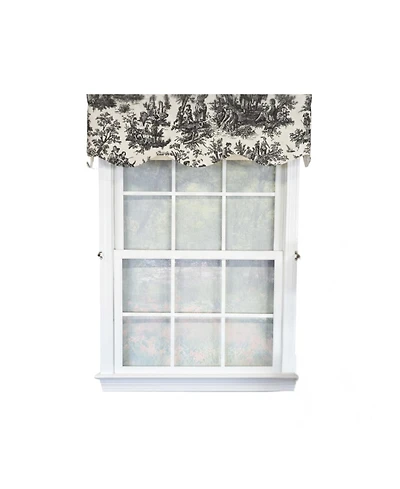 Rlf Home Baroque Provance 100% Cotton Rod Pocket Lined Window Valance 50" x 15" Black
