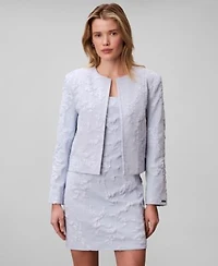 Calvin Klein Womens Floral Square Neck Mini Dress Novelty Crewneck Cropped Jacket