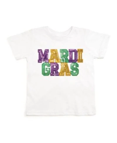 Sweet Wink Little Girls Mardi Gras Sequin Patch Short Sleeve T-Shirt