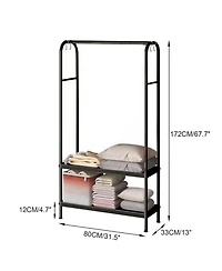 gaomon Heavy Duty Clothes Rack Freestanding Garment With Shelves Metal Clothing Closet Storage Portable Hanger