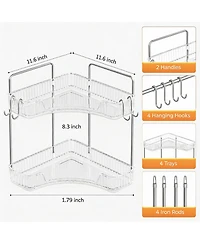 Yigii 2 Tier Bathroom Organizer with Hooks for Makeup and Skincare