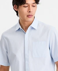 Alfani Men's Cotton Luke Short-Sleeve Pocket Shirt, Macy's Exclusive