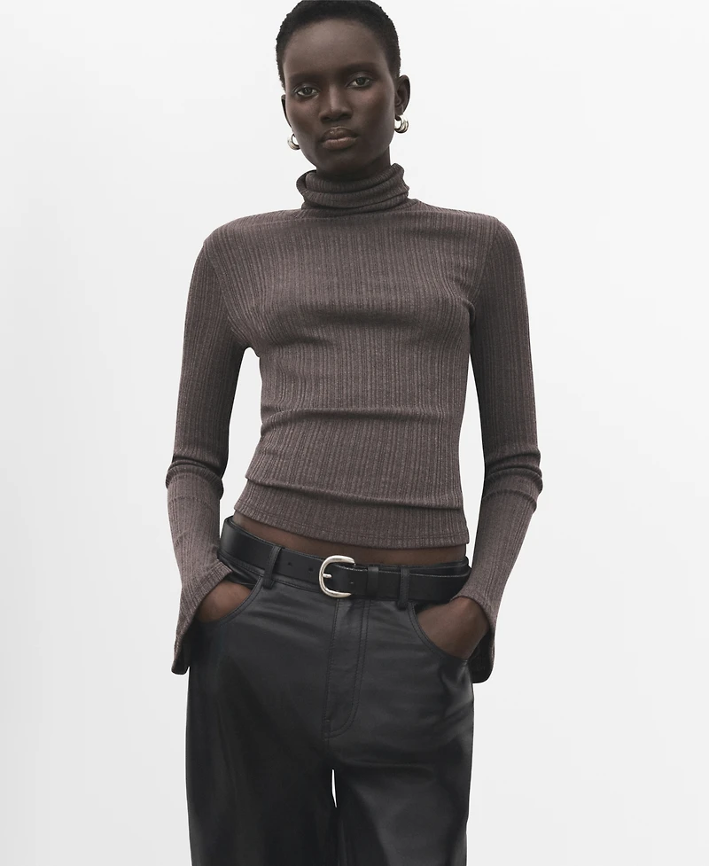 Mango Women's Flared Sleeves Turtleneck Sweater