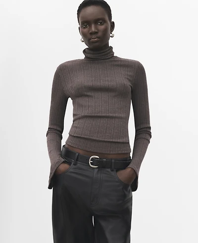 Mango Women's Flared Sleeves Turtleneck Sweater