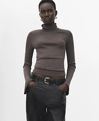 Mango Women's Flared Sleeves Turtleneck Sweater