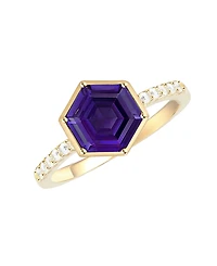Macy's Amethyst (2 ct. t.w.) and Lab-Grown White Sapphire (0.01 Ring 14k Gold Over Sterling Silver (Also Available Multi-Stones)