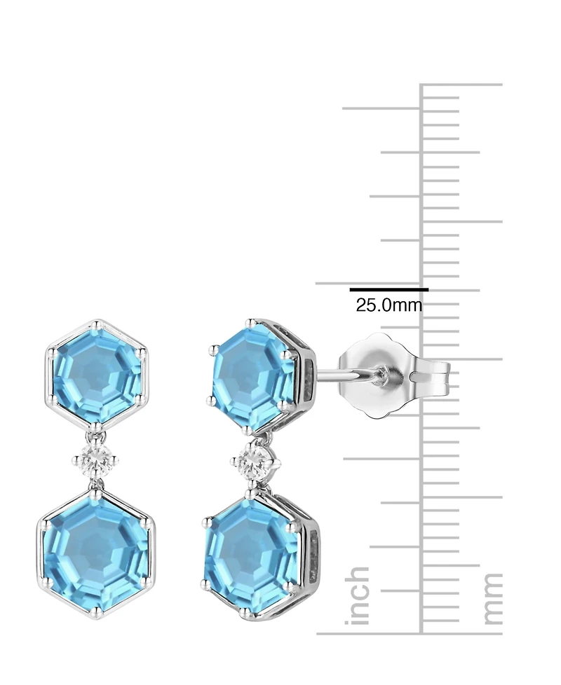 Macy's Amethyst (3.5 ct. t.w.) and Lab-Grown White Sapphire (0.06 Earrings Sterling Silver (Also Available Multi-Stones)