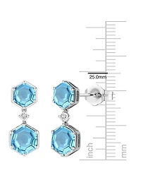 Macy's Amethyst (3.5 ct. t.w.) and Lab-Grown White Sapphire (0.06 Earrings Sterling Silver (Also Available Multi-Stones)