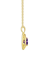 Macy's Lab-Grown Ruby (1.1 ct. t.w.) and White Sapphire (0.03) Heart Pendant Necklace 14k Gold Over Sterling Silver (Also Available Amethyst)