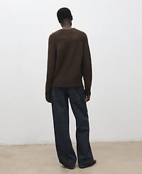 Mango Women's Perkins Neck Braided Sweater