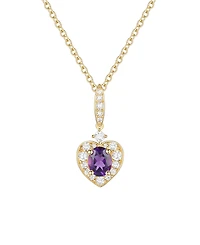 Macy's 2-Pc. Amethyst (1 ct. t.w.) And Lab-Grown White Sapphire (0.2 ct Earrings Necklace Set 14k Gold Over Sterling Silver (Also Availab