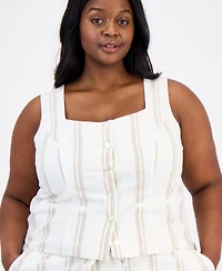And Now This Trendy Plus Striped Square-Neck Vest, Macy's Exclusive