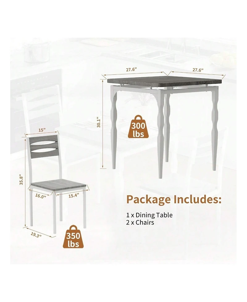 Gaomon Kitchen Table Home Dining Table Set For 2 Dining Table And Chairs Set Of 2 3 Piece Dining Table Set