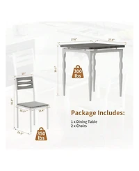 Gaomon Kitchen Table Home Dining Table Set For 2 Dining Table And Chairs Set Of 2 3 Piece Dining Table Set