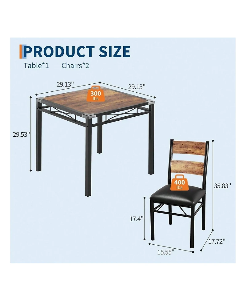 Gaomon Kitchen Table Home Dining Table Set For 2 Wood Kitchen Table for Dining Room, Home Office