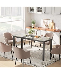 Gaomon Kitchen Table Dining Table for 4-6 People 63 inch Long Wooden Rectangular Kitchen Table