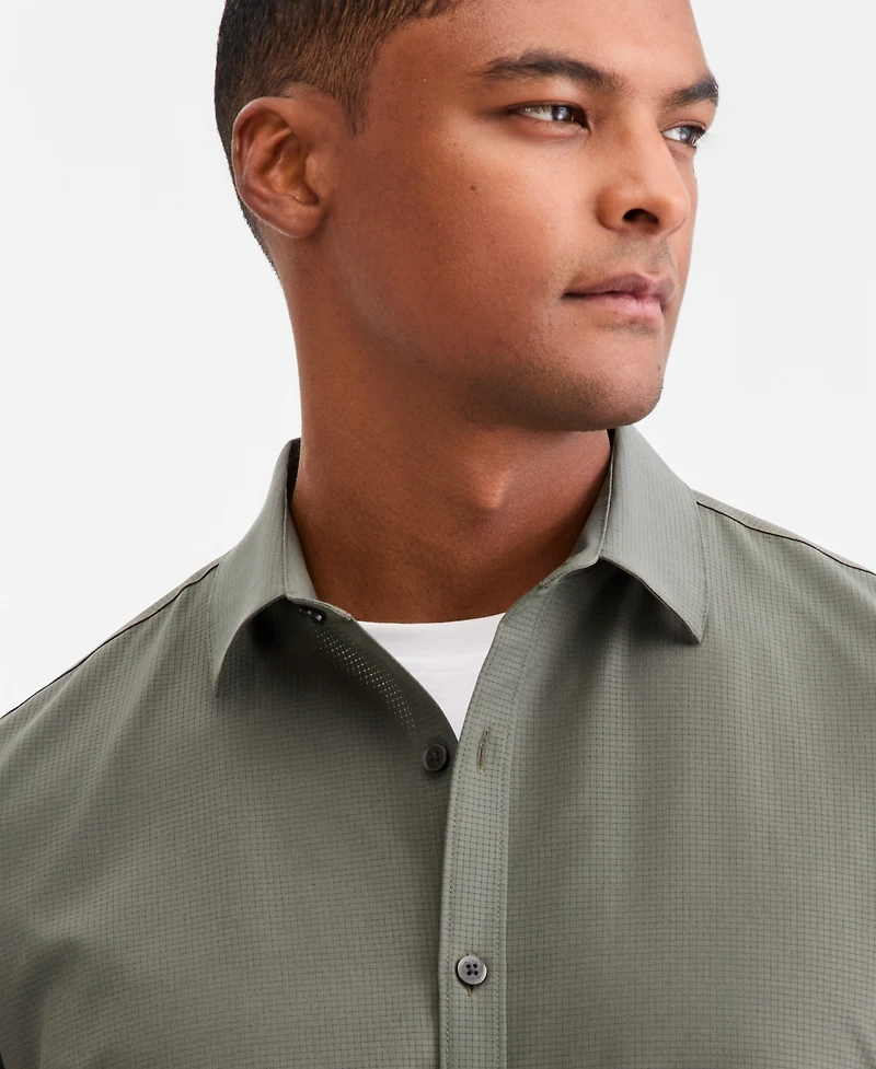 Alfani Men's Breathable Short-Sleeve Button-Down Shirt, Created for Macy's