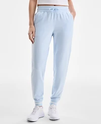 Id Ideology Women's Ribbed Solid Fleece Ankle Jogger Pants, Macy's Exclusive