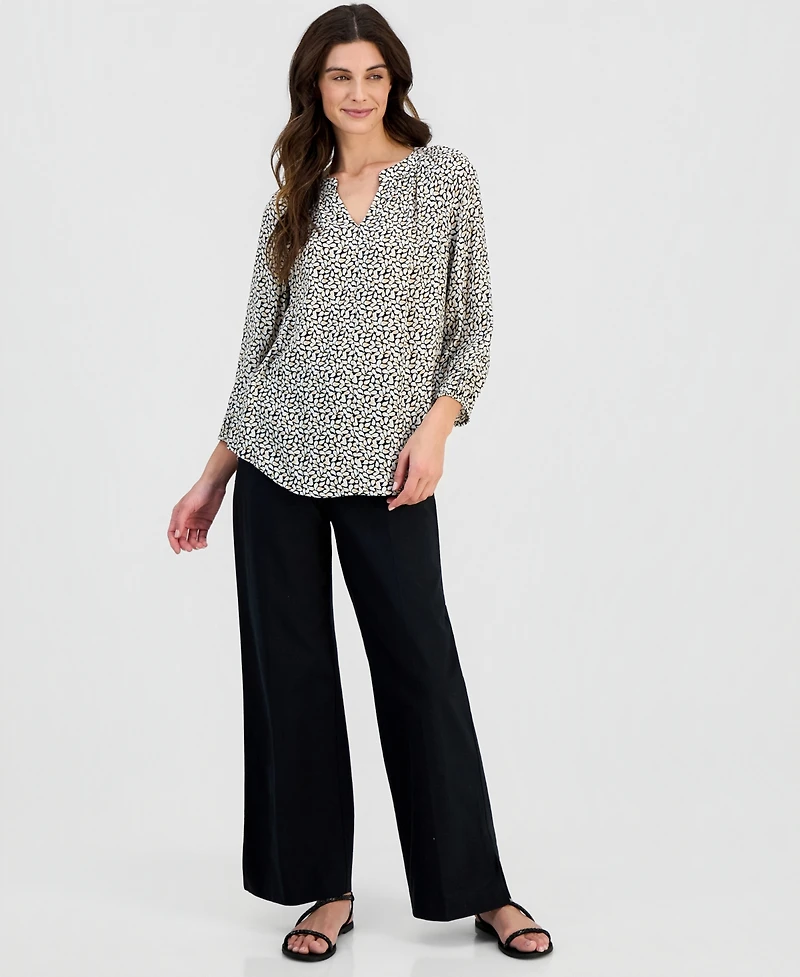 Jm Collection Women's Printed 3/4-Sleeve Blouse, Macy's Exclusive