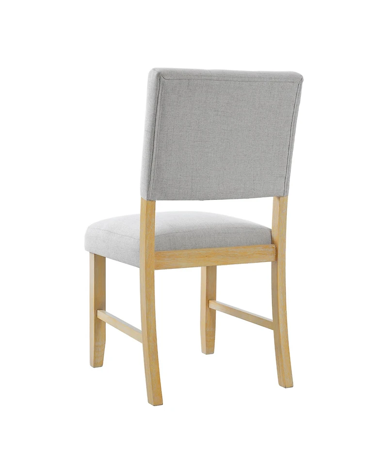 Streamdale Furniture Upholstered Dining Chairs, Set of 4, Beige & Natural Wood