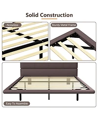 Streamdale Furniture Led Floating Bed Frame Queen