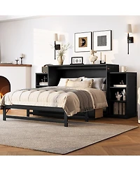 Streamdale Furniture Full size Murphy bed with storage drawers & shelves