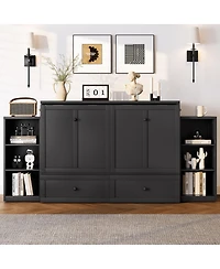 Streamdale Furniture Full size Murphy bed with storage drawers & shelves