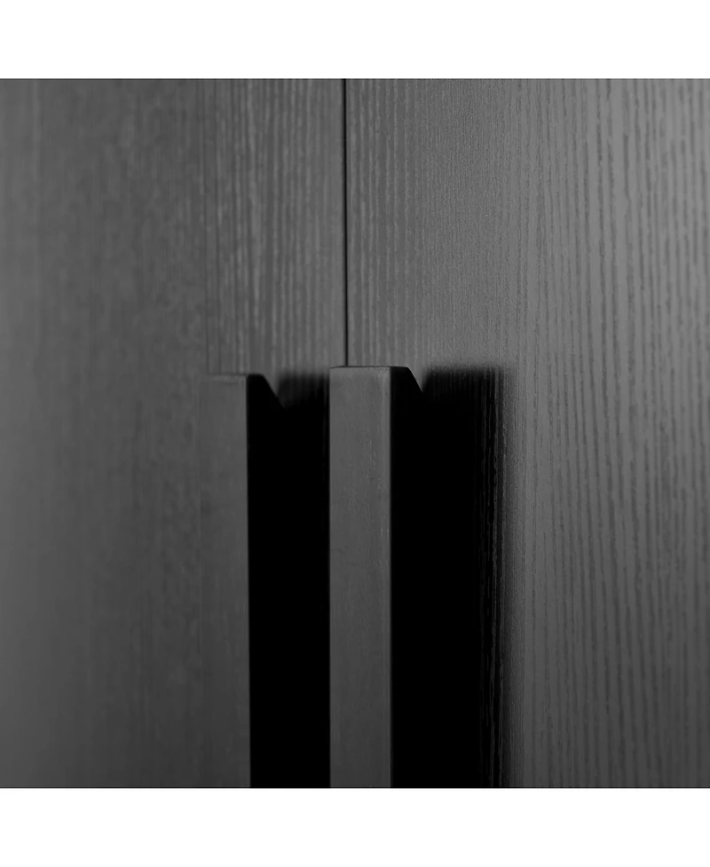 Streamdale Furniture 70" Black Kitchen Pantry Cabinet with 2 Shelves, 6 Doors, 3 Drawers