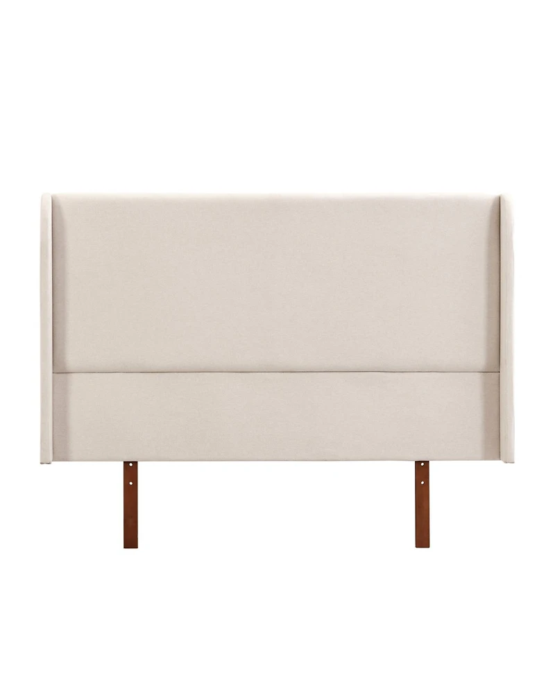 Streamdale Furniture Solid Bamboo Platform Bed with Upholstered Headboard