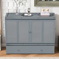 Streamdale Furniture Queen Murphy Bed with Usb Port and a Large Drawer