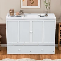 Streamdale Furniture Queen Murphy Bed with Usb Port and a Large Drawer