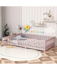 Streamdale Furniture Twin Floor Bed with Fence & Door