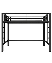 Streamdale Furniture Full Size Metal Loft Bed with Ladder and Guardrails