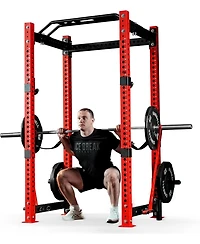 Mikolo 3"x3" Power Cage, Multi-Function Power Rack with Lat Pull Down Pulley System, 1500 lbs Weight