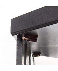 Streamdale Furniture Lighted Corner Curio Cabinet - Glass Display Case for Living Room & Bar Storage - Black