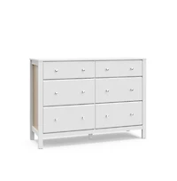 Storkcraft Horizon 6 Drawer Dresser (White with Driftwood)