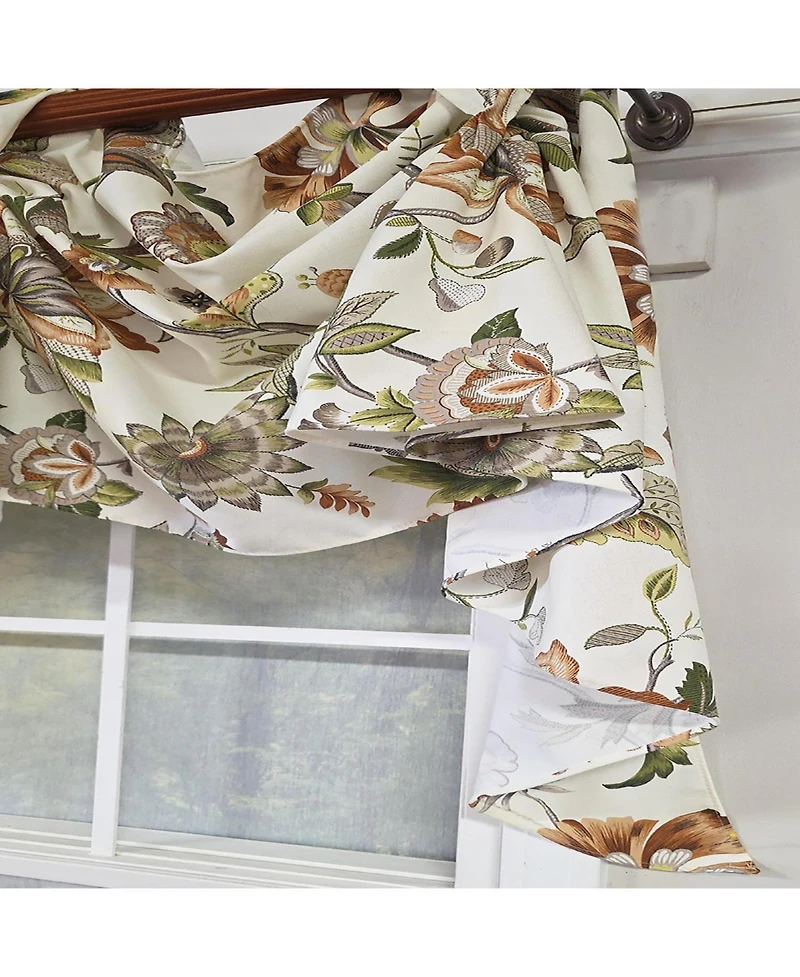 Rlf Home Zanzibar 3-s Victory 100% Cotton Tab Top Swag Window Curtain 54" x 25" Orange